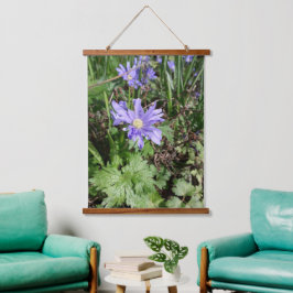 ブルーガーデンの花 吊り下げ型タペストリー