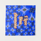 ブルーガーデンアネモンパターン タペストリー (正面(横))