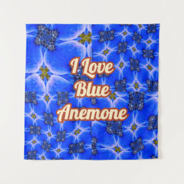 ブルーガーデンアネモンパターン タペストリー