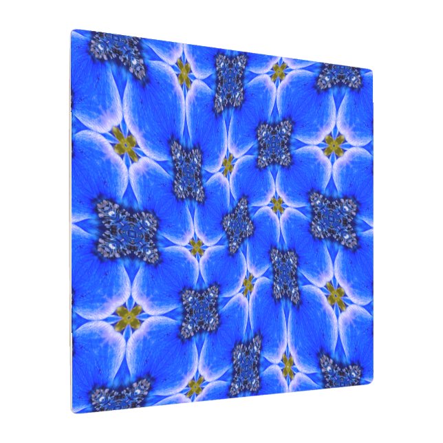 ブルーガーデンアネモンパターン メタルプリント (アングル)