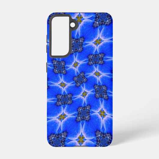 ブルーガーデンアネモンパターン SAMSUNG GALAXYケース (裏面)