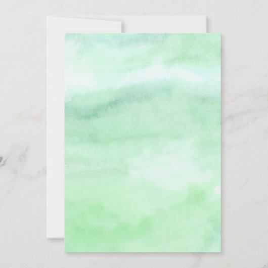 ブルーガーデンウォーターカラーステムウェディングシャワー 招待状 (裏面)