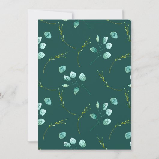 ブルーガーデンウォーターカラーステム結婚式招待状 招待状 (裏面)