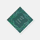 ブルーガーデンウォーターカラー結婚ステムの紙 スタンダードカクテルナプキン (角)