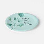 ブルーガーデンウォーターカラー結婚ステムの紙 ペーパープレート (アングル)