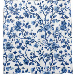 ブルーガーデンコテージコアエステティック シャワーカーテン