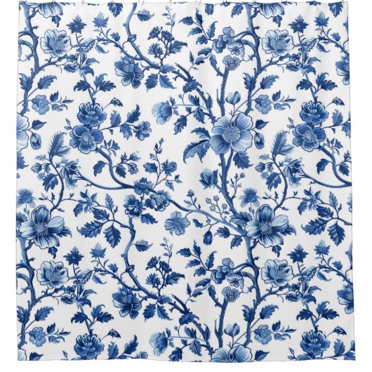 ブルーガーデンコテージコアエステティック シャワーカーテン (正面)