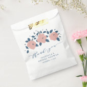 ブルーガーデンスタイリッシュフラワーありがパーソナライズされたとうございます フェイバーバッグ (封をした状態)