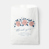 ブルーガーデンスタイリッシュフラワーありがパーソナライズされたとうございます フェイバーバッグ (正面)