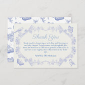 ブルーガーデンチノイスリーベビーシャワーサンキューカード サンキューカード (正面/裏面)