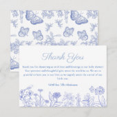 ブルーガーデンチノイスリーベビーシャワーサンキューカード サンキューカード (正面/裏面)