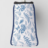 ブルーガーデンバタフライ&フローラガーデンパターン ゴルフヘッドカバー (回転90)