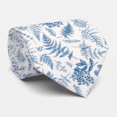 ブルーガーデンバタフライ&フローラガーデンパターン ネクタイ (ロール)