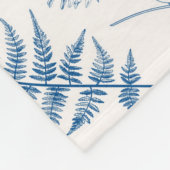 ブルーガーデンバタフライ&フローラガーデンパターン フリースブランケット (角)