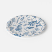 ブルーガーデンバタフライ&フローラガーデンパターン ペーパープレート (アングル)