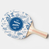 ブルーガーデンバタフライ&フローラガーデンパターン 卓球ラケット (横)