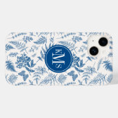 ブルーガーデンバタフライ&フローラガーデンパターン Case-Mate iPhoneケース (裏面 (横))