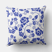 ブルーガーデンパターン装飾用クッション クッション (裏面)