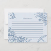 ブルーガーデンビクトリアンブライダルシャワーティーレシピ 招待状 (裏面)