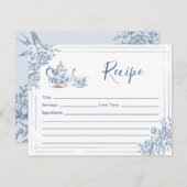 ブルーガーデンビクトリアンブライダルシャワーティーレシピ 招待状 (正面/裏面)
