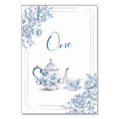 ブルーガーデンビクトリアンブライダルシャワーティー テーブルナンバー (正面)