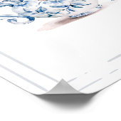 ブルーガーデンビクトリアンブライダルティーカードとギフト ポスター (角)