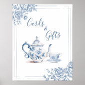 ブルーガーデンビクトリアンブライダルティーカードとギフト ポスター (正面)