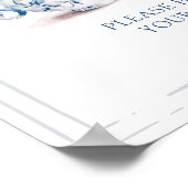 ブルーガーデンビクトリアンブライダルティードリンクサイン ポスター (角)