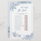 ブルーガーデンビクトリアンブライダルティー彼は彼女が言った (正面/裏面)