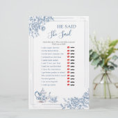 ブルーガーデンビクトリアンブライダルティー彼は彼女が言った (スタンド正面)