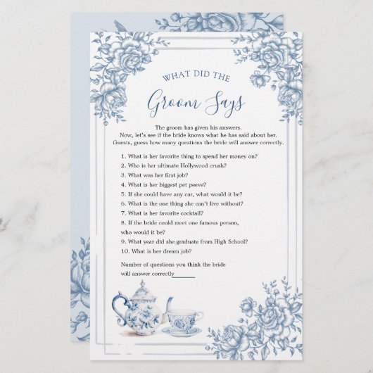 ブルーガーデンビクトリアンブライダルティーWhat Groomが言う (正面/裏面)