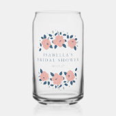 ブルーガーデンフラワーカスタムブライダルシャワーフェイバー ガラス缶 (正面)