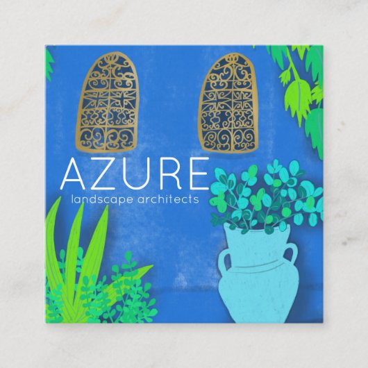 ブルーガーデンフローリスト地裁建築士 スクエア名刺 (正面)
