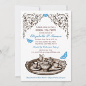 ブルーガーデンブライダルティーパーティの招待状 招待状 (正面)