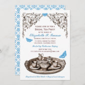 ブルーガーデンブライダルティーパーティの招待状 招待状 (正面/裏面)