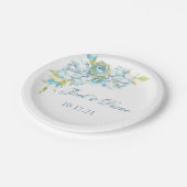 ブルーガーデン結婚フラワーズ ペーパープレート (アングル)