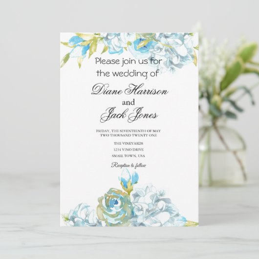 ブルーガーデン結婚フラワーズ 招待状 (スタンド正面)