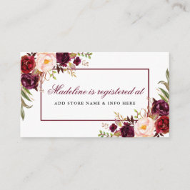 ブルーガーデン フラワーブライダルシャワー レジストリー挿入カード エンクロージャーカード