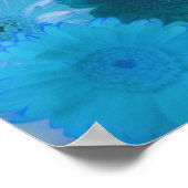 ブルーガーベラデイジーフラワーズウォールアートプリントポスター ポスター (角)