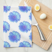ブルーガーベラデイジー キッチンタオル (四つ折り)