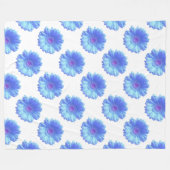 ブルーガーベラデイジー フリースブランケット (正面(横))