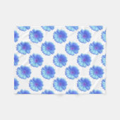 ブルーガーベラデイジー フリースブランケット (正面(横))