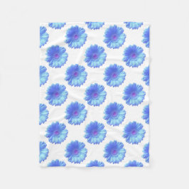 ブルーガーベラデイジー フリースブランケット