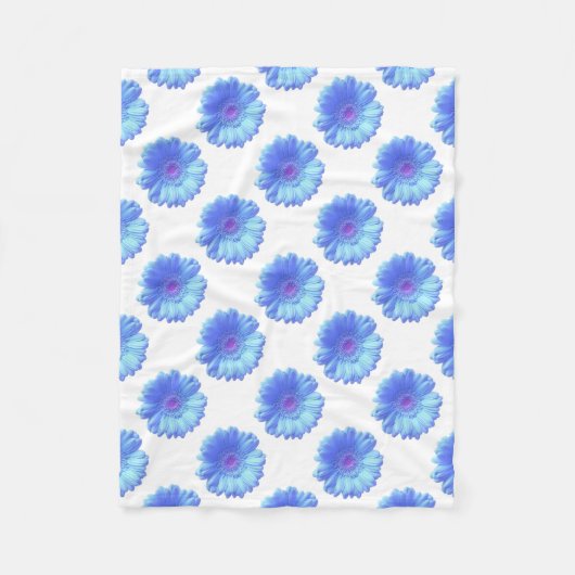ブルーガーベラデイジー フリースブランケット (正面)