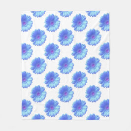 ブルーガーベラデイジー フリースブランケット