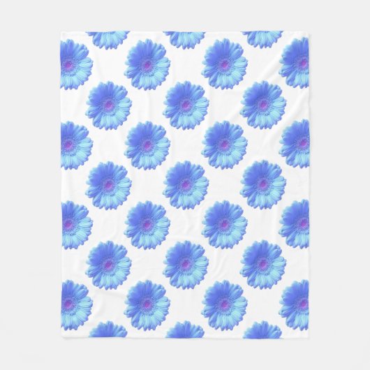 ブルーガーベラデイジー フリースブランケット (正面)