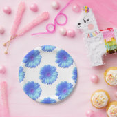 ブルーガーベラデイジー ペーパープレート (パーティー)