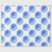 ブルーガーベラデイジー ラッピングペーパー (フラット)