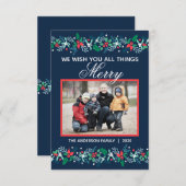 ブルーガーランド- 3x5フラットホリデーカード 招待状 (正面/裏面)