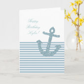 ブルーガーリーグリッターいかり誕生日 カード (黄色い花)